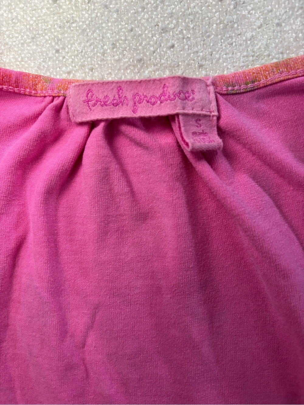 Fresh Produce Pink Floral Dress Small Boho Empire Waist USA Stretch Rayon - Picture 4 of 7